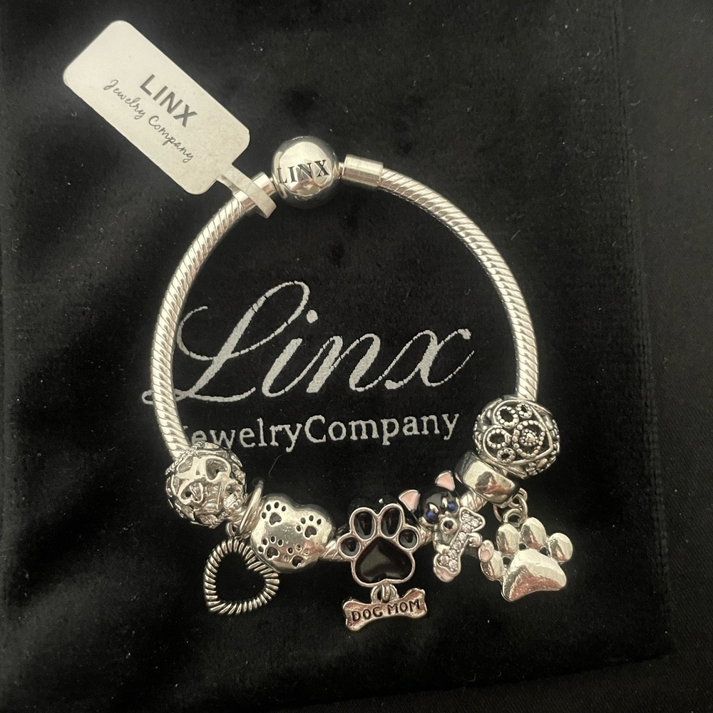 Linx Snake Chain Bracelet with Husky Themed Charms